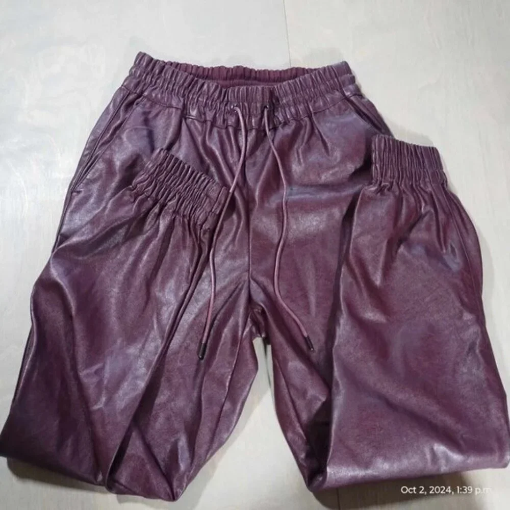 Dynamite Plum‎ Faux Leather Leather Jogger Runs larger.